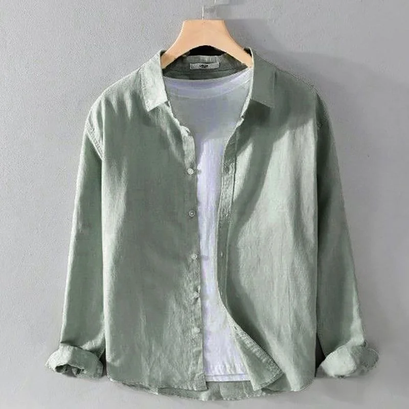 Men's Casual Thin Linen Shirt Large Size Cotton Linen Shirt Loose Fit Long Sleeve Button up Pure Color Spring Fashion
Men's Casual Thin Linen Shirt Large Size Cotton Linen Shirt Loose Fit Long Sleeve Button up Pure Color Spring Fashion
