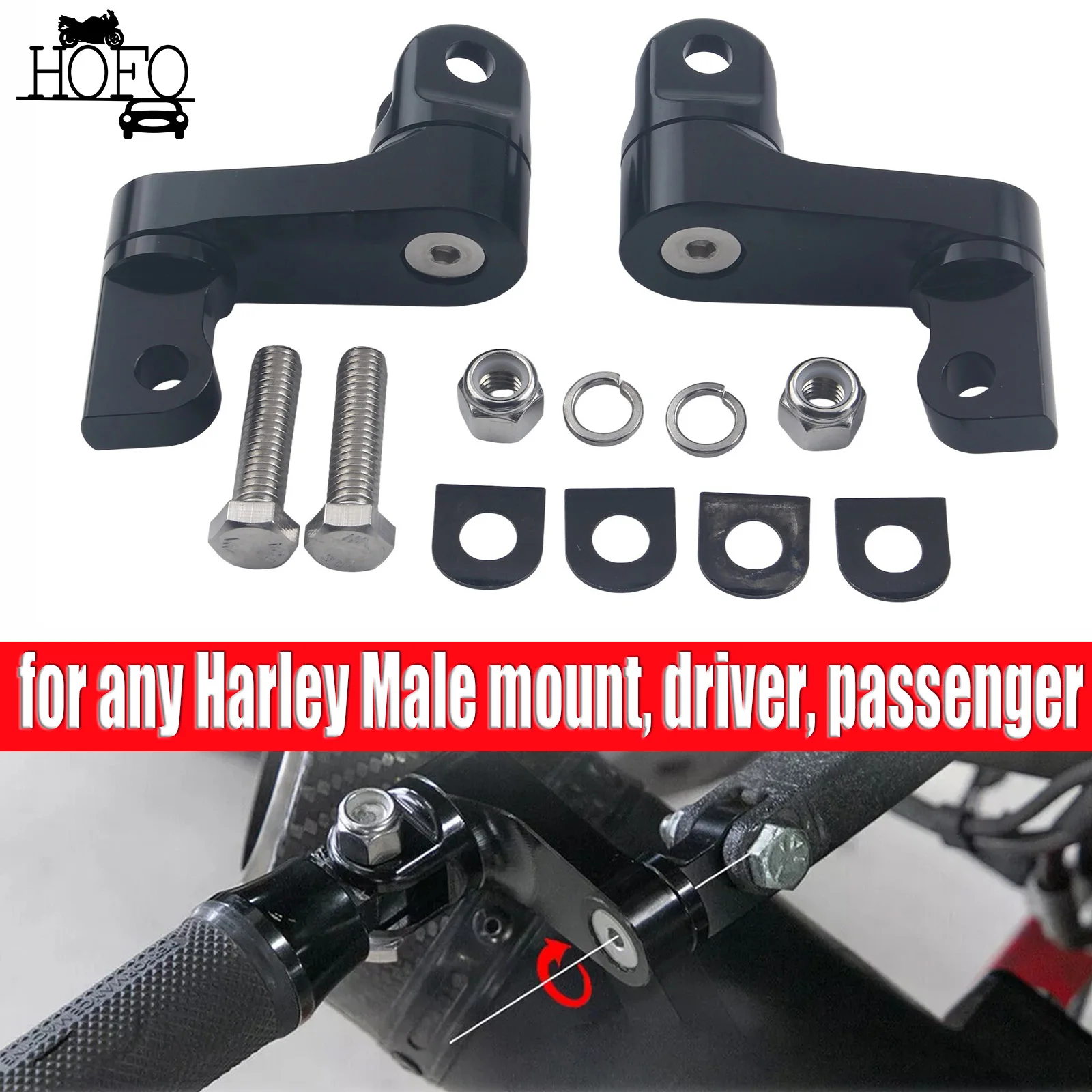 High Quality Foot Pegs Extensions Foot Pegs Extensions for any Harley Male mount peg 2-3/5" wider and 2" forward
High Quality Foot Pegs Extensions Foot Pegs Extensions for any Harley Male mount peg 2-3/5" wider and 2" forward