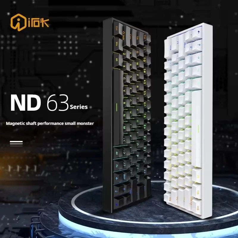 Irok Nd63 Mechanical Keyboard Magnetic Switch Wired Keyboards 66 Keys Rgb Gaming Keyboards Hot-Swap Customization Gamer Keyboard
Irok Nd63 Mechanical Keyboard Magnetic Switch Wired Keyboards 66 Keys Rgb Gaming Keyboards Hot-Swap Customization Gamer Keyboard