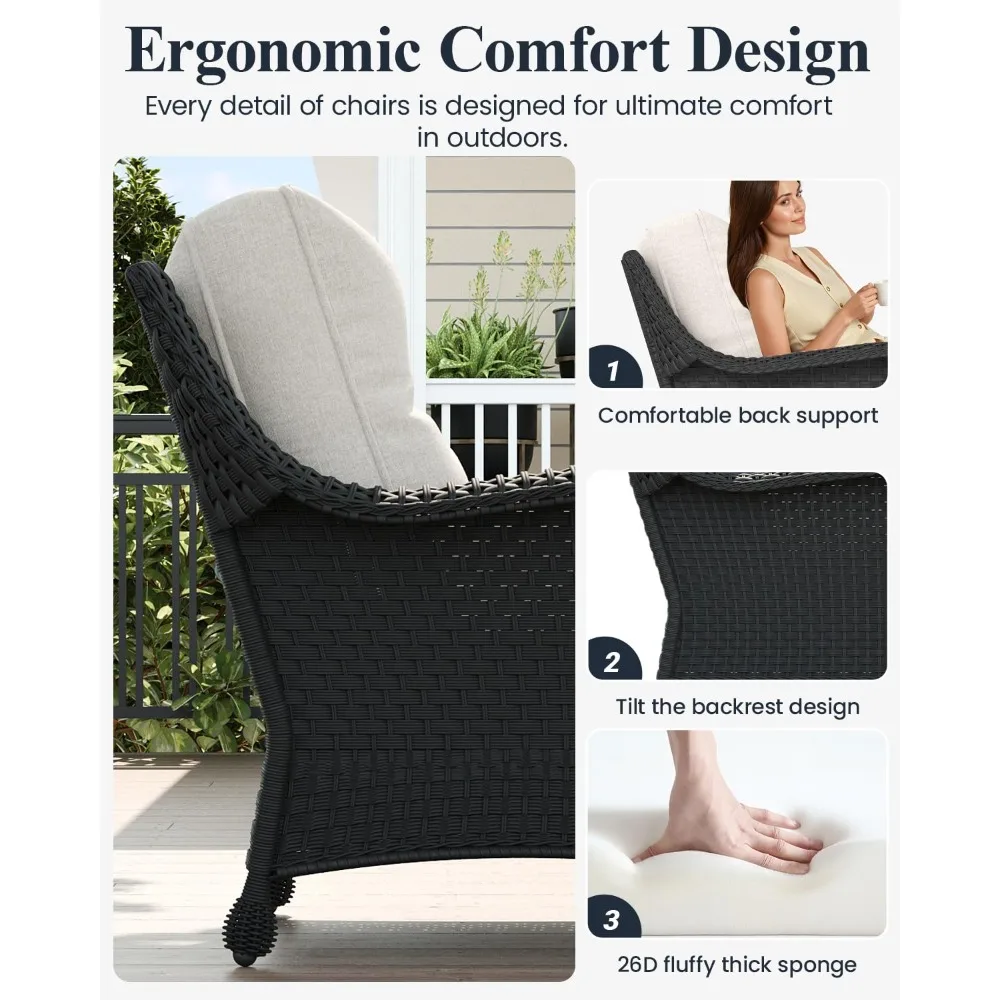 3 Piece Wicker Outdoor Furniture Set with 6-inch Comfy Cushions, High Back Patio Furniture Set with Rattan, Customized
3 Piece Wicker Outdoor Furniture Set with 6-inch Comfy Cushions, High Back Patio Furniture Set with Rattan, Customized