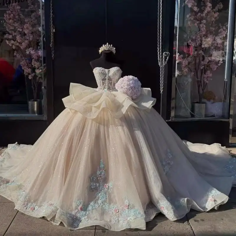 Customized Princess Quinceanera Dresses Appliques Sequins Off the Shoulder Lace up Draped Vestido De 15 Quinceañeras
Customized Princess Quinceanera Dresses Appliques Sequins Off the Shoulder Lace up Draped Vestido De 15 Quinceañeras
