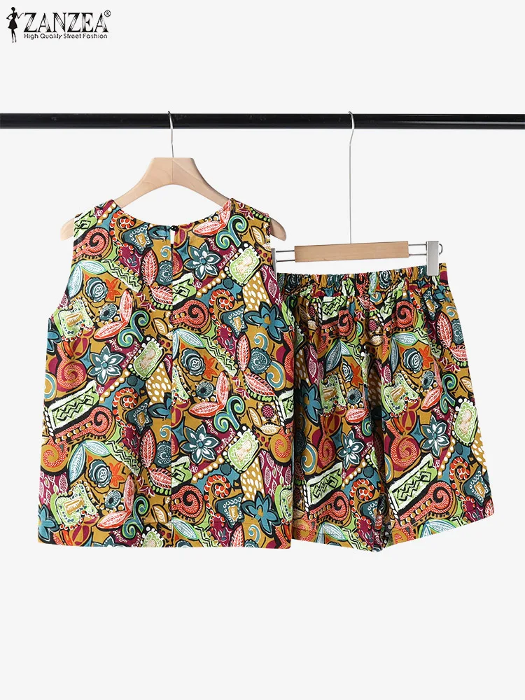 ZANZEA 2025 Summer Casual Loose 2pcs Suits Women Printed Short Sets Fashion Sleeveless Tank Outfits Elastic Waist Short Suits
ZANZEA 2025 Summer Casual Loose 2pcs Suits Women Printed Short Sets Fashion Sleeveless Tank Outfits Elastic Waist Short Suits