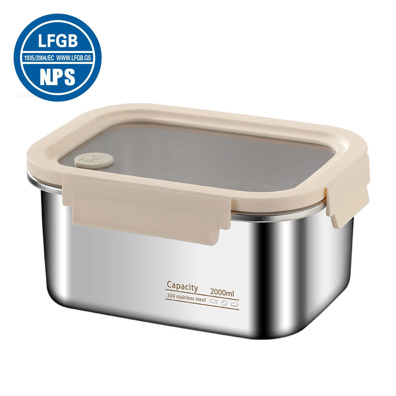 LFGB Certificated 304 Stainless Steel Fridge Food Box Well Sealed Slight Vacuum Meat Vegetable Fruit Preservation Container
LFGB Certificated 304 Stainless Steel Fridge Food Box Well Sealed Slight Vacuum Meat Vegetable Fruit Preservation Container