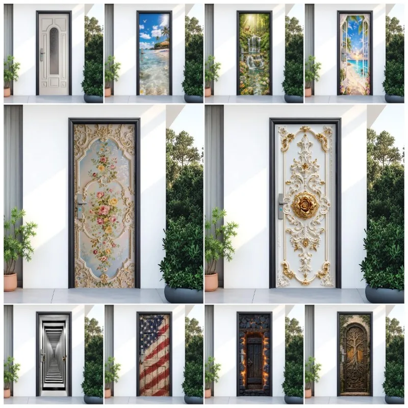 3D Vintage Floral Door Sticker European Rose Relief Wall Decal Luxury Gold Frame Self-Adhesive Removable Mural Home Decor
3D Vintage Floral Door Sticker European Rose Relief Wall Decal Luxury Gold Frame Self-Adhesive Removable Mural Home Decor