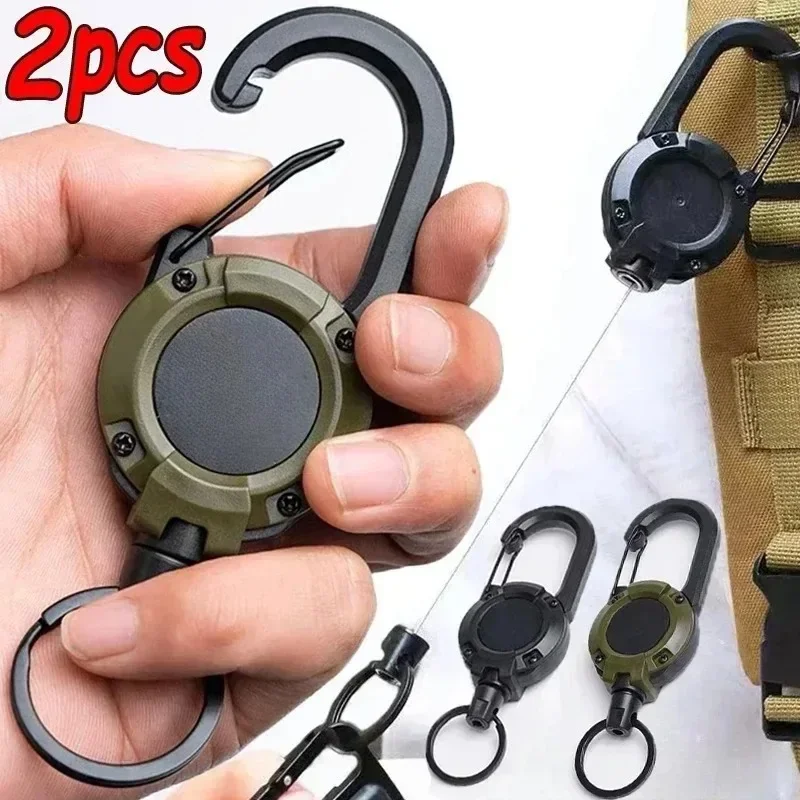 1/2pcs Heavy Duty Retractable Pull Badges ID Reel Carabiner Key Chain Steel Wire Rope Buckle Key Holder Outdoor Keychain Tools
1/2pcs Heavy Duty Retractable Pull Badges ID Reel Carabiner Key Chain Steel Wire Rope Buckle Key Holder Outdoor Keychain Tools