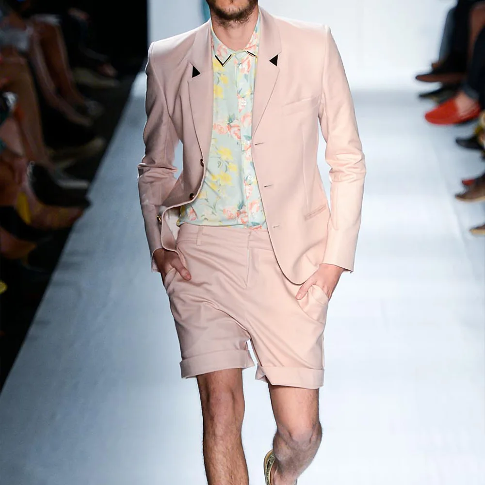Summer Men's Shorts Kit Pink Latest Design Notch Lapel Single Breasted Blazer Wedding Smart Casual Tuxedo 2 Piece Suit Slim Fit
Summer Men's Shorts Kit Pink Latest Design Notch Lapel Single Breasted Blazer Wedding Smart Casual Tuxedo 2 Piece Suit Slim Fit