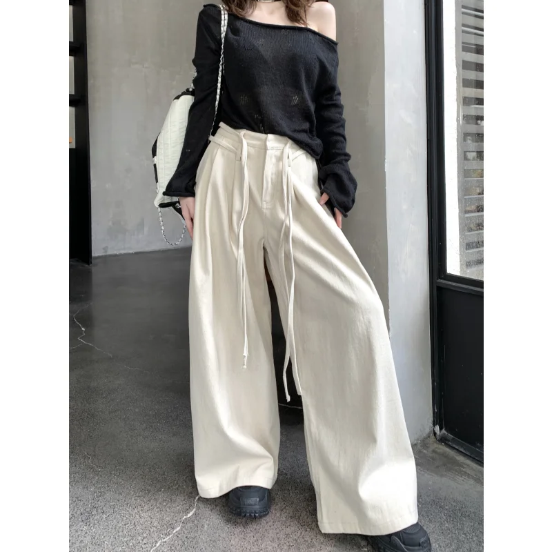 Beige Women Jeans High Waist Fashion American Y2K Solid Chic Design Streetwear Wide Leg Jean Female Trouser Baggy Denim Pants
Beige Women Jeans High Waist Fashion American Y2K Solid Chic Design Streetwear Wide Leg Jean Female Trouser Baggy Denim Pants