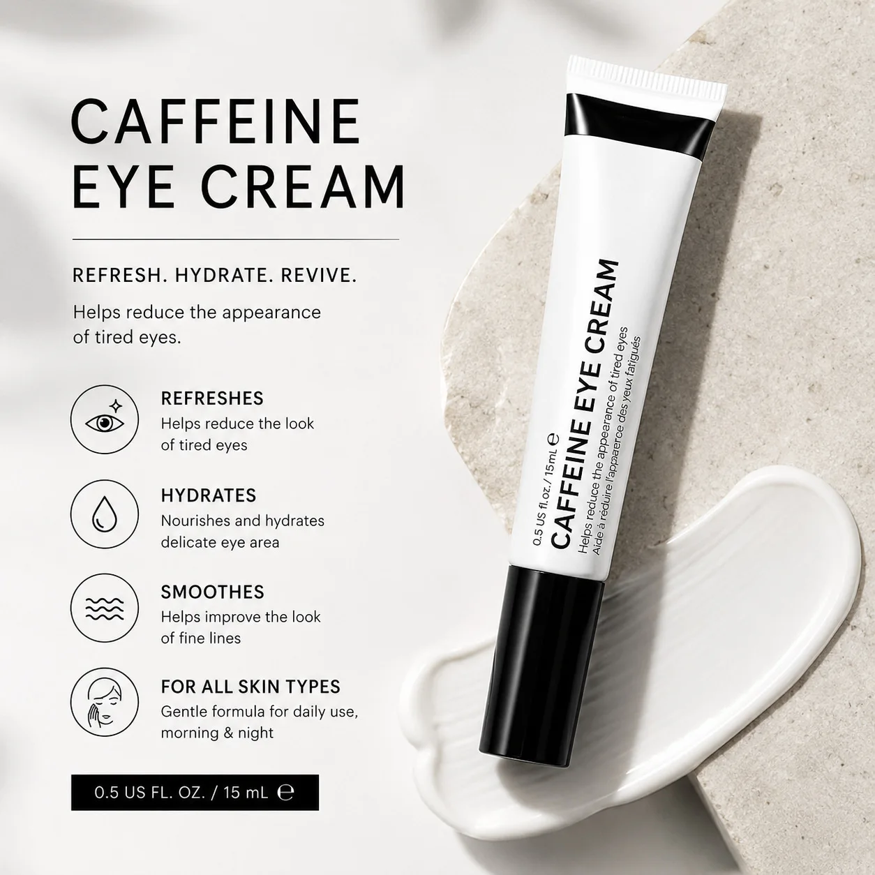 Caffeine Eye Cream - Help Reduce The Appearance Of Tired Eyes, Dark Circles And Eyes Puffy Repair, Brighten For All Skin Types
Caffeine Eye Cream - Help Reduce The Appearance Of Tired Eyes, Dark Circles And Eyes Puffy Repair, Brighten For All Skin Types