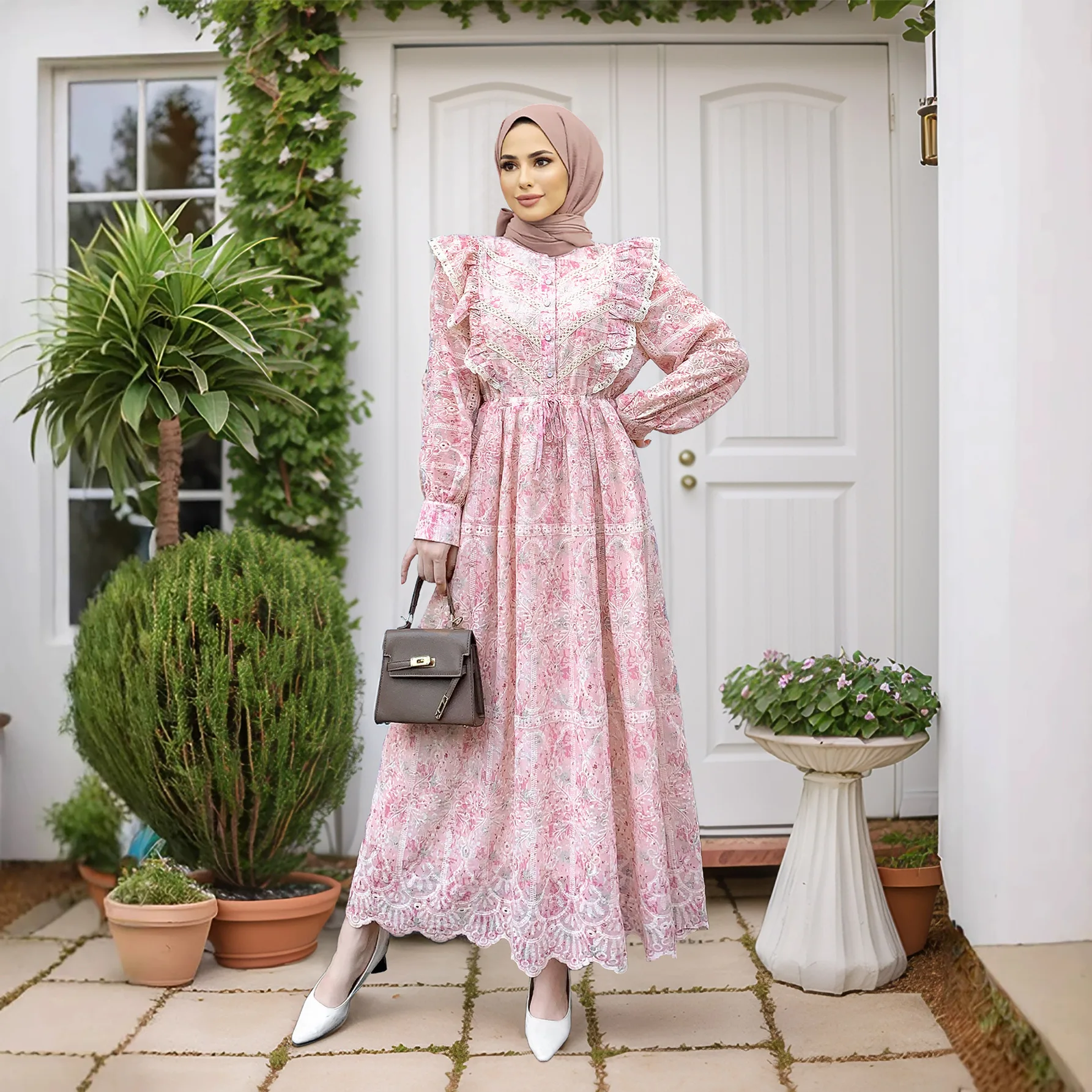 Eid Ramadan Dubai Abaya Turkey Kaftan Women Muslim Lace Print Long Dress Femme Musulmane Vestidos Marocain Caftan Jalabiya Robe
Eid Ramadan Dubai Abaya Turkey Kaftan Women Muslim Lace Print Long Dress Femme Musulmane Vestidos Marocain Caftan Jalabiya Robe