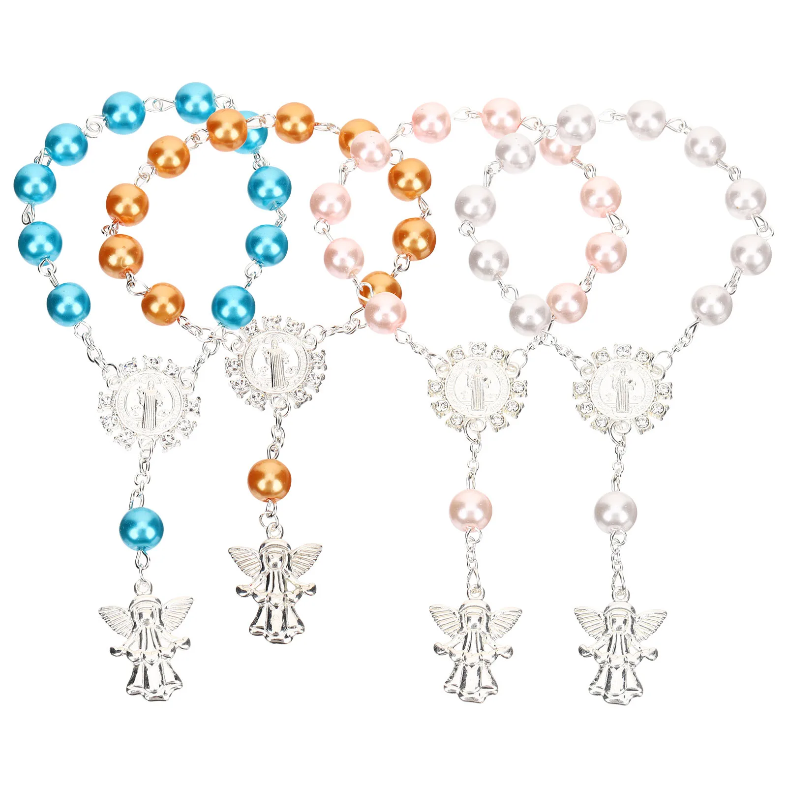 Angel Silver Pendant Bracelet Religious Rosary Beads Women Wrist Chain Charm Gift Baptism Favors Pearls Jewelry Accessories Box
Angel Silver Pendant Bracelet Religious Rosary Beads Women Wrist Chain Charm Gift Baptism Favors Pearls Jewelry Accessories Box