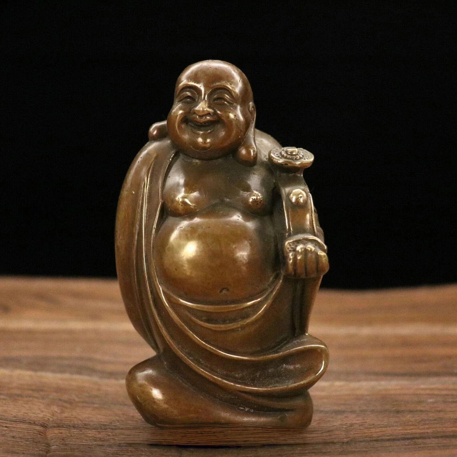 5" China Bronze Buddhism Happy Laugh Maitreya Buddha Ruyi Statue Sculpture
5" China Bronze Buddhism Happy Laugh Maitreya Buddha Ruyi Statue Sculpture