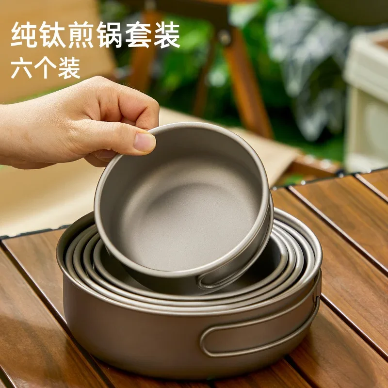 Pure titanium outdoor set pan frying pan picnic camping combination tableware foldable lightweight portable soup frying pan
Pure titanium outdoor set pan frying pan picnic camping combination tableware foldable lightweight portable soup frying pan