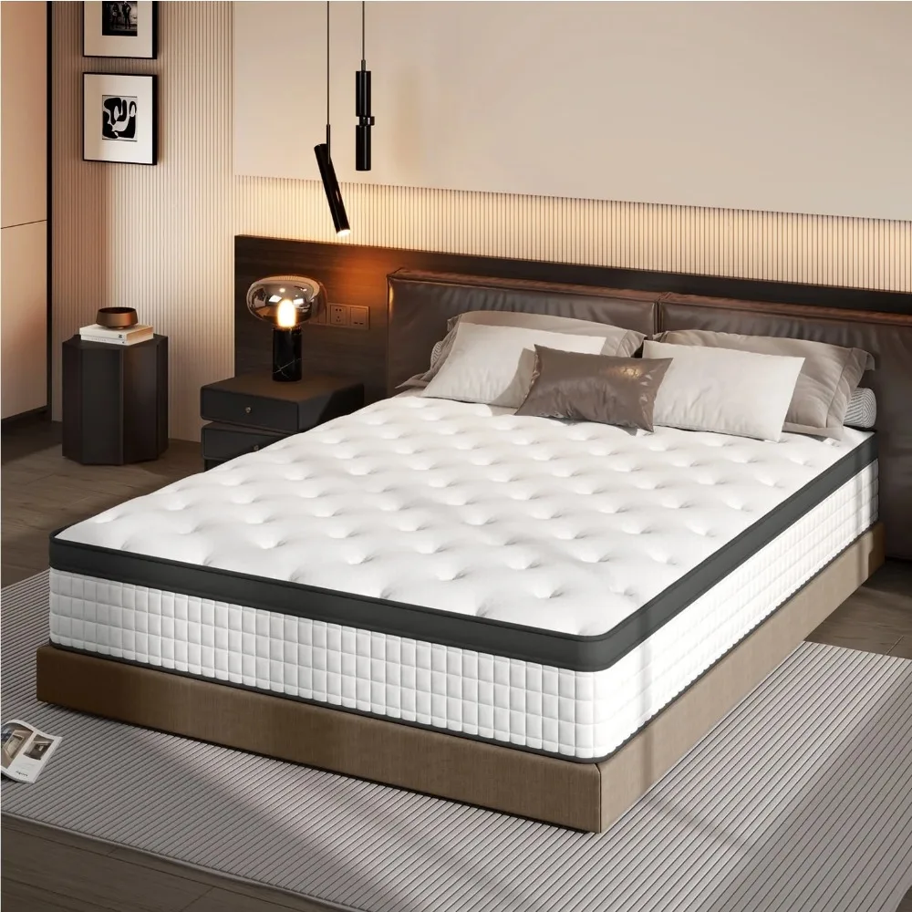 Full Size Memory Foam Mattress, 12" Boxed Memory Foam Hybrid Spring with Motion Isolation and Pressure Relief - Black and White
Full Size Memory Foam Mattress, 12" Boxed Memory Foam Hybrid Spring with Motion Isolation and Pressure Relief - Black and White