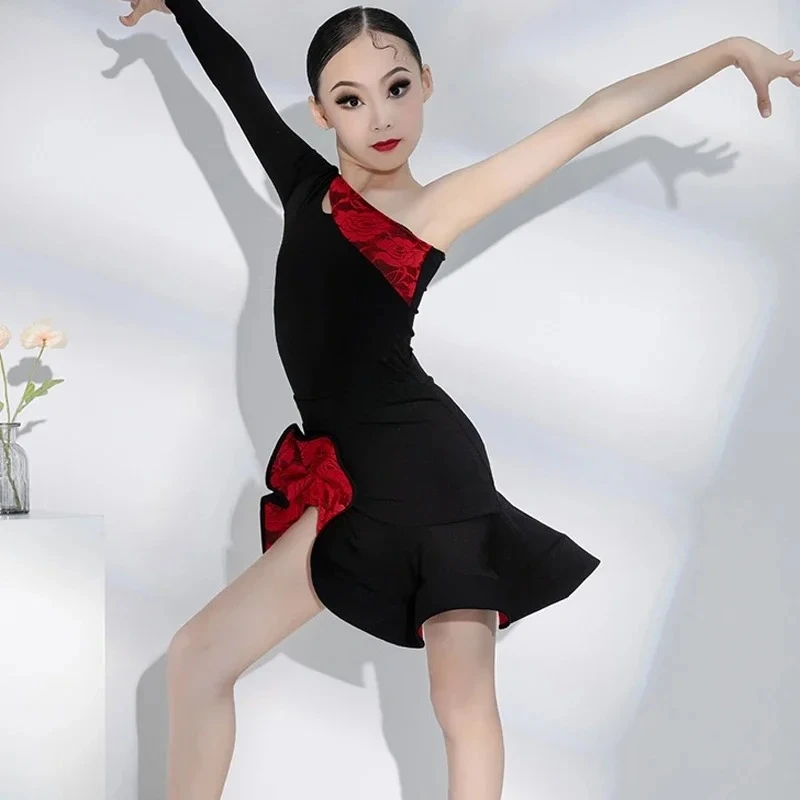 Professional Latin Dance Costumes For Girls Single Sleeve Split Skirts Suit Chacha Rumba Tango Latin Performance Dress
Professional Latin Dance Costumes For Girls Single Sleeve Split Skirts Suit Chacha Rumba Tango Latin Performance Dress