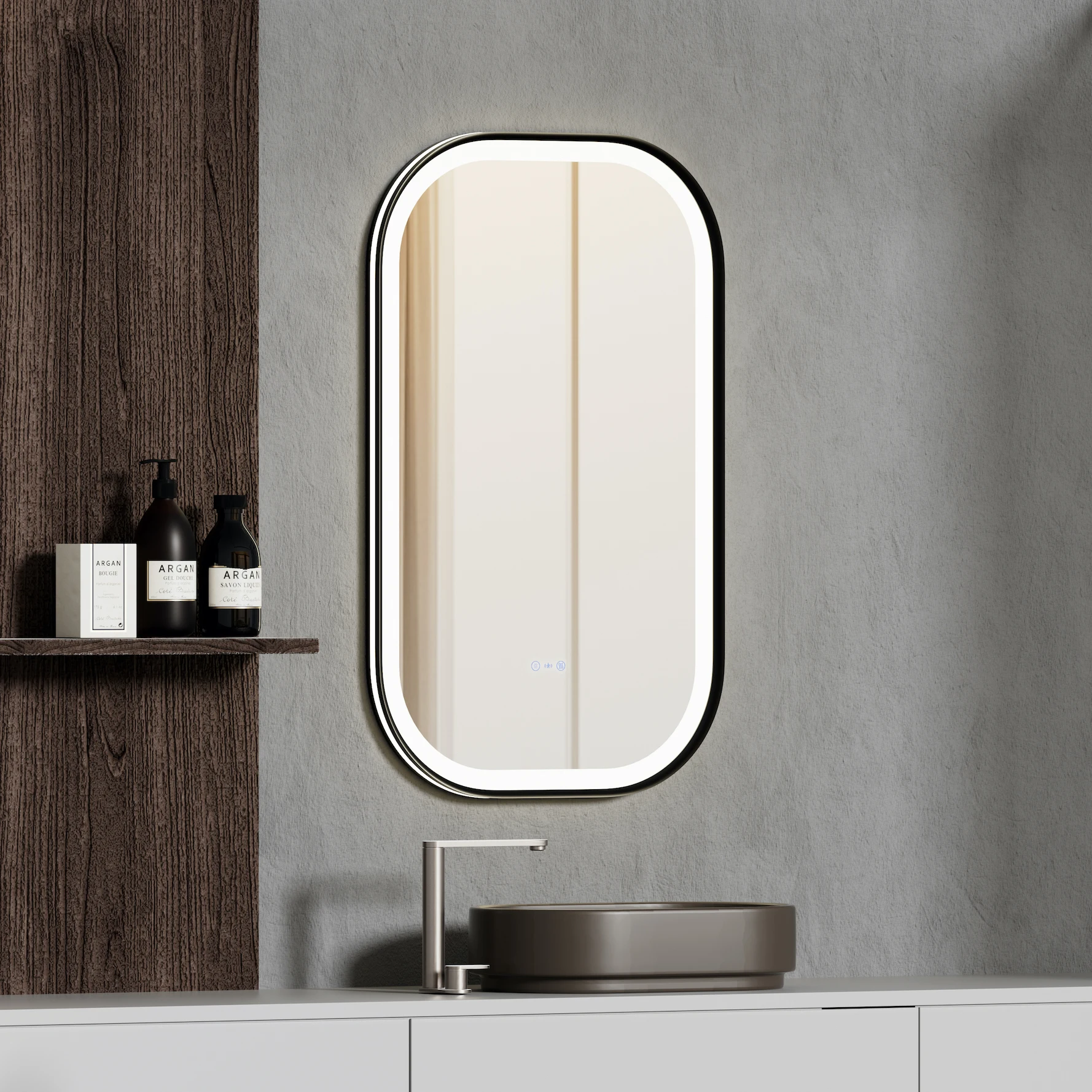 Hot Sale LED Bathroom Mirror with Aluminum Black Frame Anti-Fog & Color-Changing Features Modern Illuminated Smart Mirror
Hot Sale LED Bathroom Mirror with Aluminum Black Frame Anti-Fog & Color-Changing Features Modern Illuminated Smart Mirror