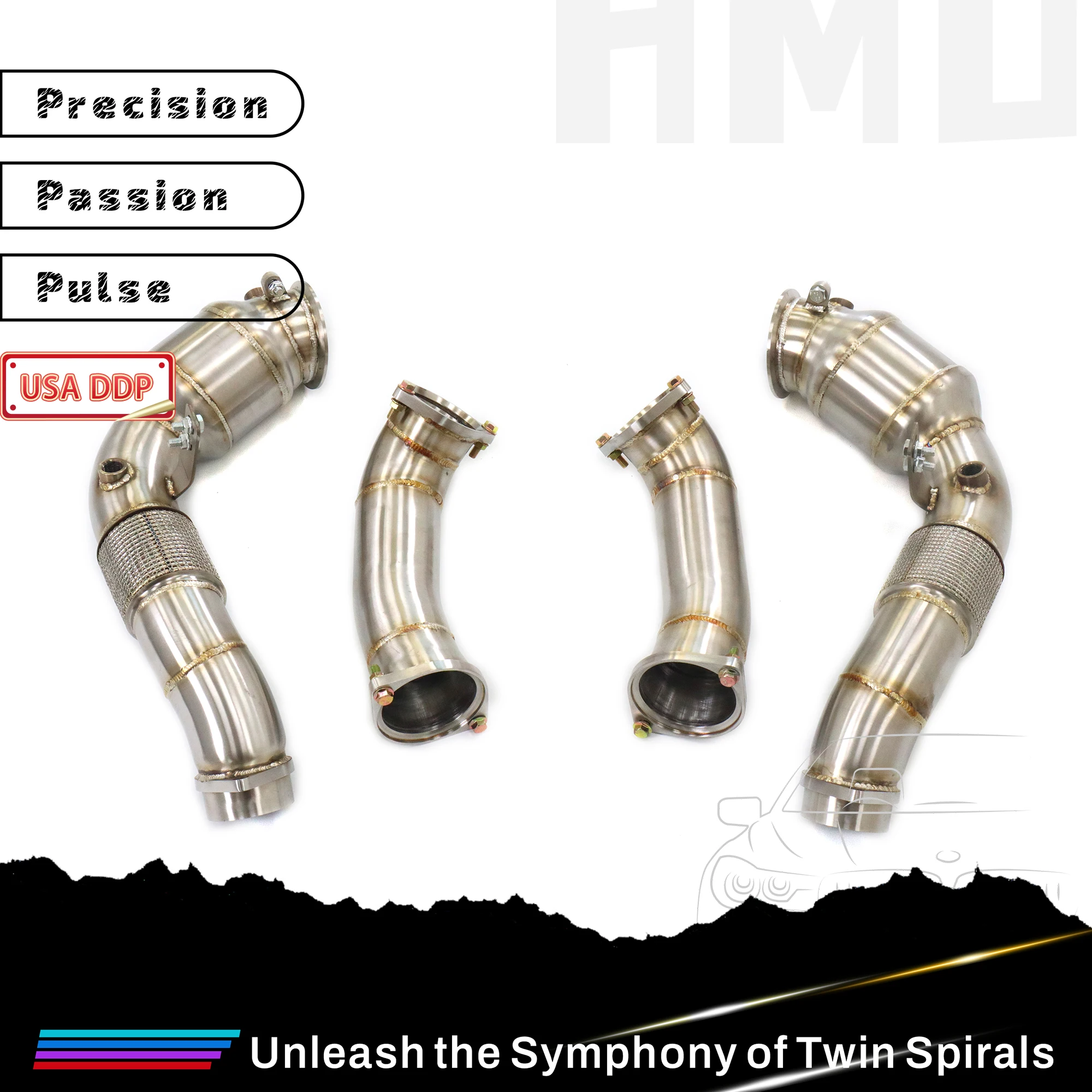 HMD SS304 Высококачественная водосточная труба для BMW M5 F90 LCI, с удалением OPF, для обновления питания и звука 
HMD SS304 Высококачественная водосточная труба для BMW M5 F90 LCI, с удалением OPF, для обновления питания и звука