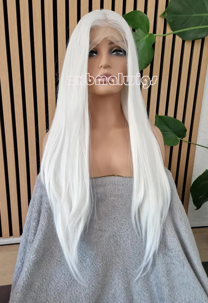 White Blonde Silky Straight 13X4 Synthetic Lace Front Wig 180% Density Preplucked Glueless Soft Baby Hair for Women
White Blonde Silky Straight 13X4 Synthetic Lace Front Wig 180% Density Preplucked Glueless Soft Baby Hair for Women