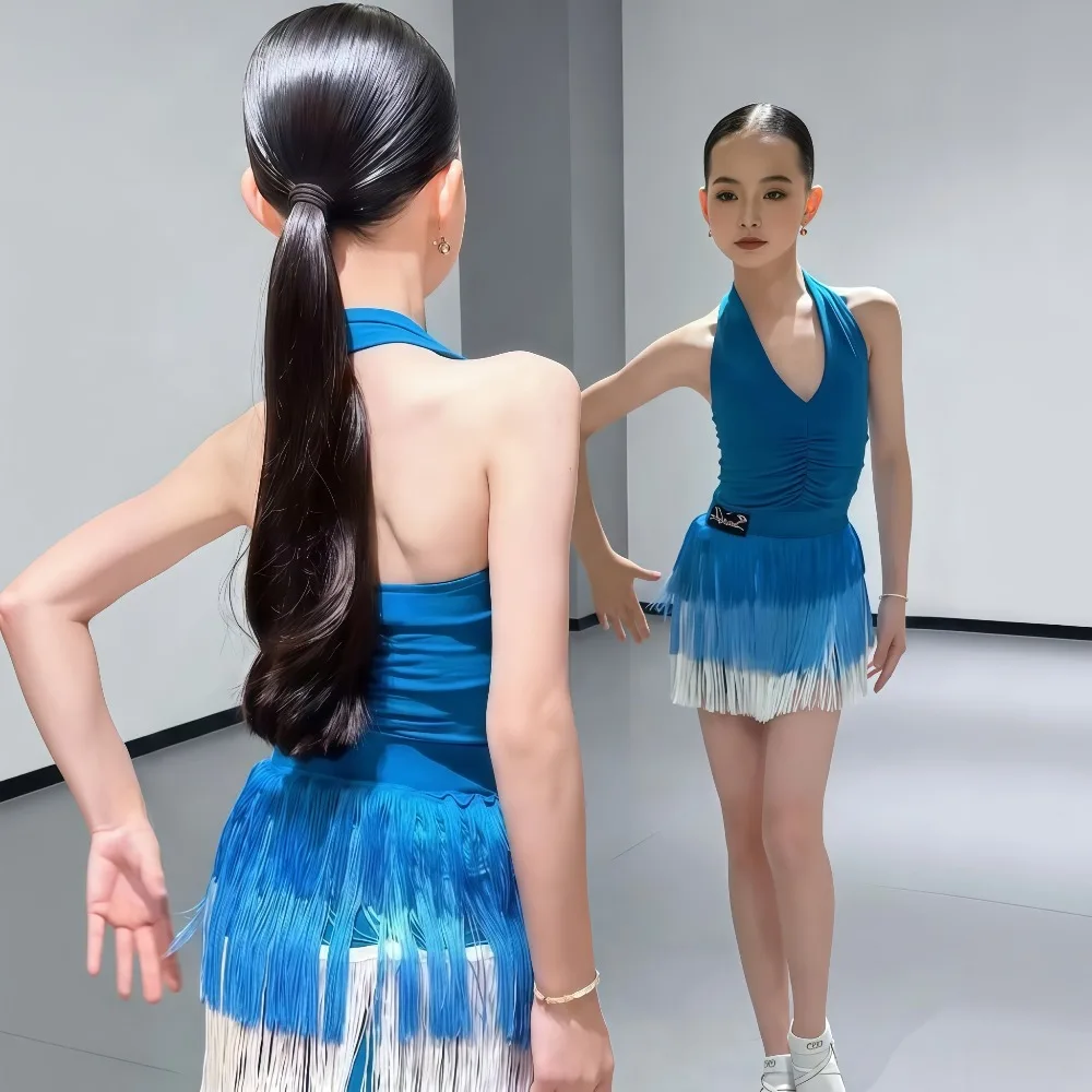 New style girls' neck-wrap Latin dance outfit for summer fringed children's professional competition and training dance skirt
New style girls' neck-wrap Latin dance outfit for summer fringed children's professional competition and training dance skirt