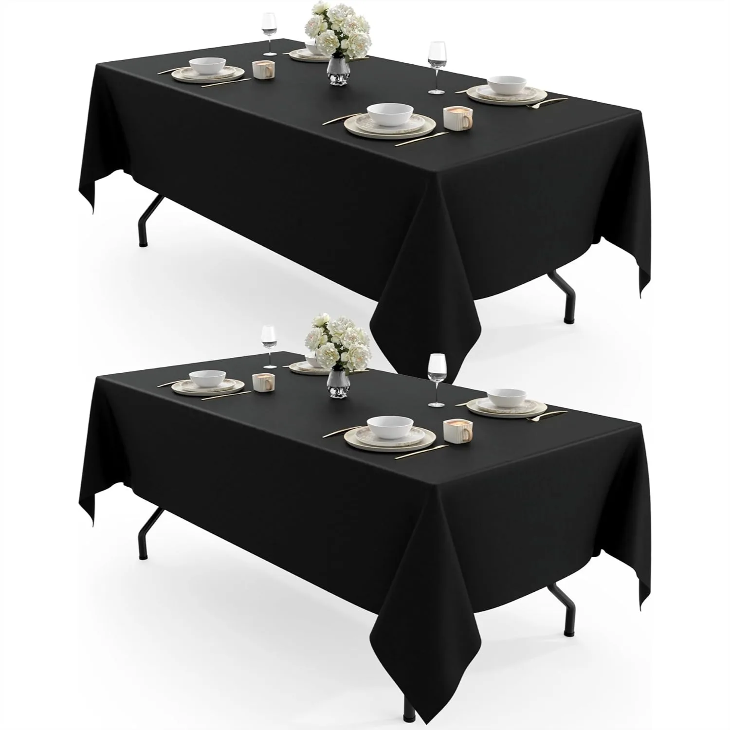Rectangle Table Cloth 60x102 Inch, Durable Polyester Tablecloth for Outdoor Party, Picnic, Wedding and Banquet, 2 Pack, Black
Rectangle Table Cloth 60x102 Inch, Durable Polyester Tablecloth for Outdoor Party, Picnic, Wedding and Banquet, 2 Pack, Black