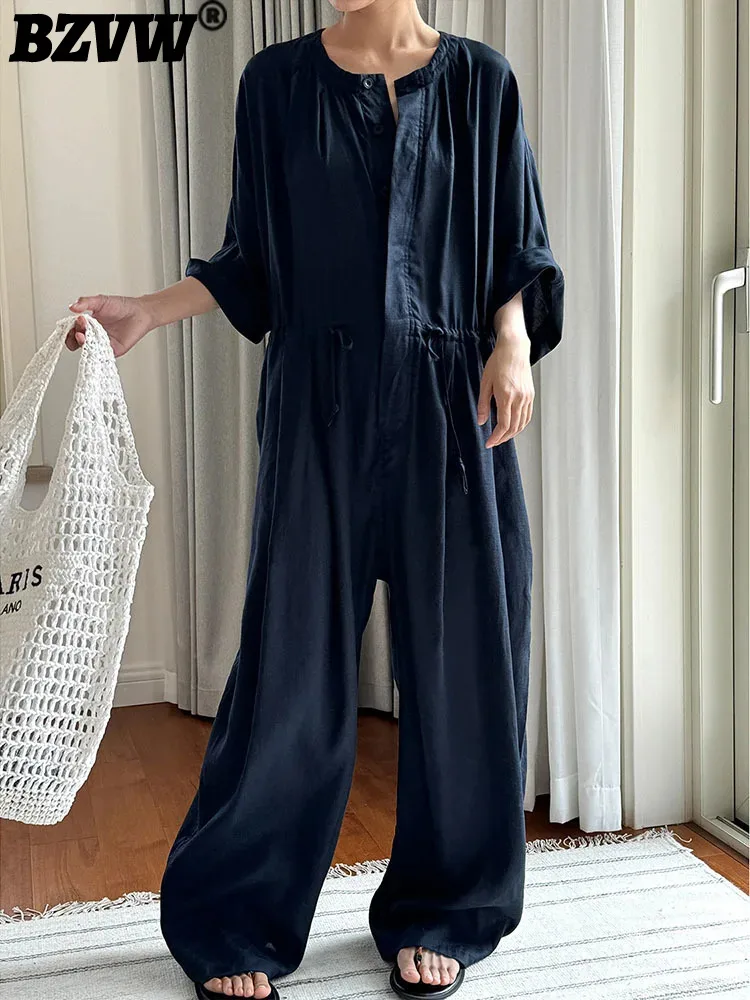 BZVW Casual Jumpsuit Women's O-neck Half Sleeves Lace-up Gathered Waist Solid Color Jumpsuits 2024 Autumn New Clothing 25A8558
BZVW Casual Jumpsuit Women's O-neck Half Sleeves Lace-up Gathered Waist Solid Color Jumpsuits 2024 Autumn New Clothing 25A8558