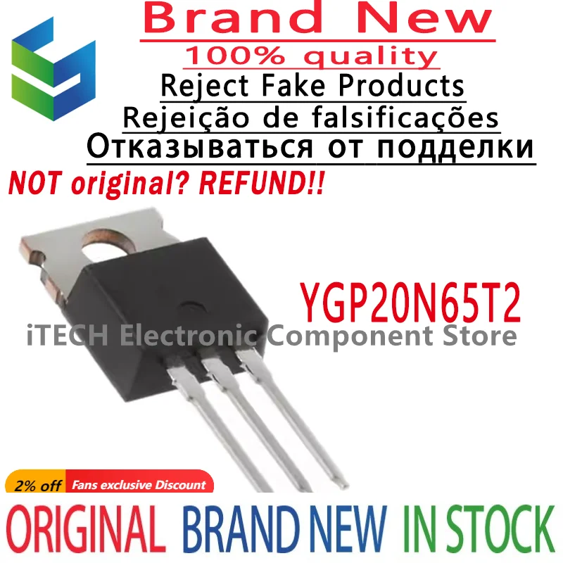 10pcs/lot Original YGP20N65T2 YGP20N65 650V 20A TO-220 100% New and Genuine
10pcs/lot Original YGP20N65T2 YGP20N65 650V 20A TO-220 100% New and Genuine