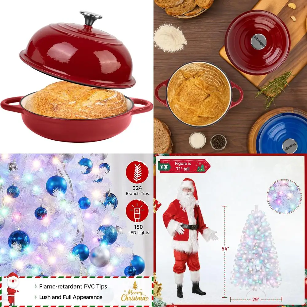 Enameled Cast Iron Bread Dutch Oven, 5.4 Quart for Sourdough Baking, Oven Safe, Perfect for Homemade Bread Recipes
Enameled Cast Iron Bread Dutch Oven, 5.4 Quart for Sourdough Baking, Oven Safe, Perfect for Homemade Bread Recipes