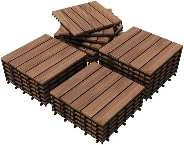 27 Pack 12 Inch Brown Wood Interlocking Deck Tiles, Waterproof All Weather Flooring for Patio Garden Poolside
27 Pack 12 Inch Brown Wood Interlocking Deck Tiles, Waterproof All Weather Flooring for Patio Garden Poolside