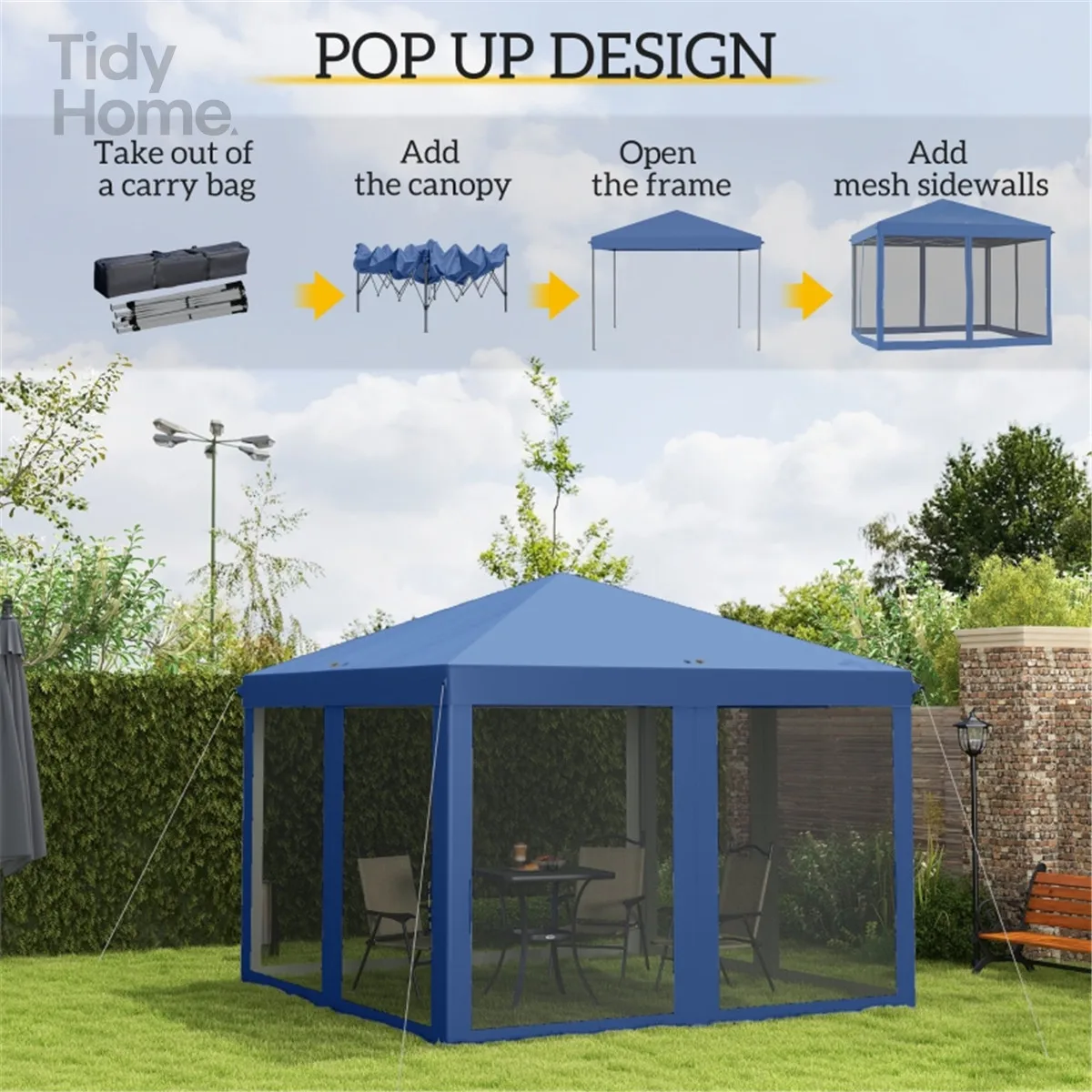 3X3M Pop Up Canopy Party Tent , Adjustable Gazebo with Netting, Outdoor Patio Blue, outdoor furniture
3X3M Pop Up Canopy Party Tent , Adjustable Gazebo with Netting, Outdoor Patio Blue, outdoor furniture