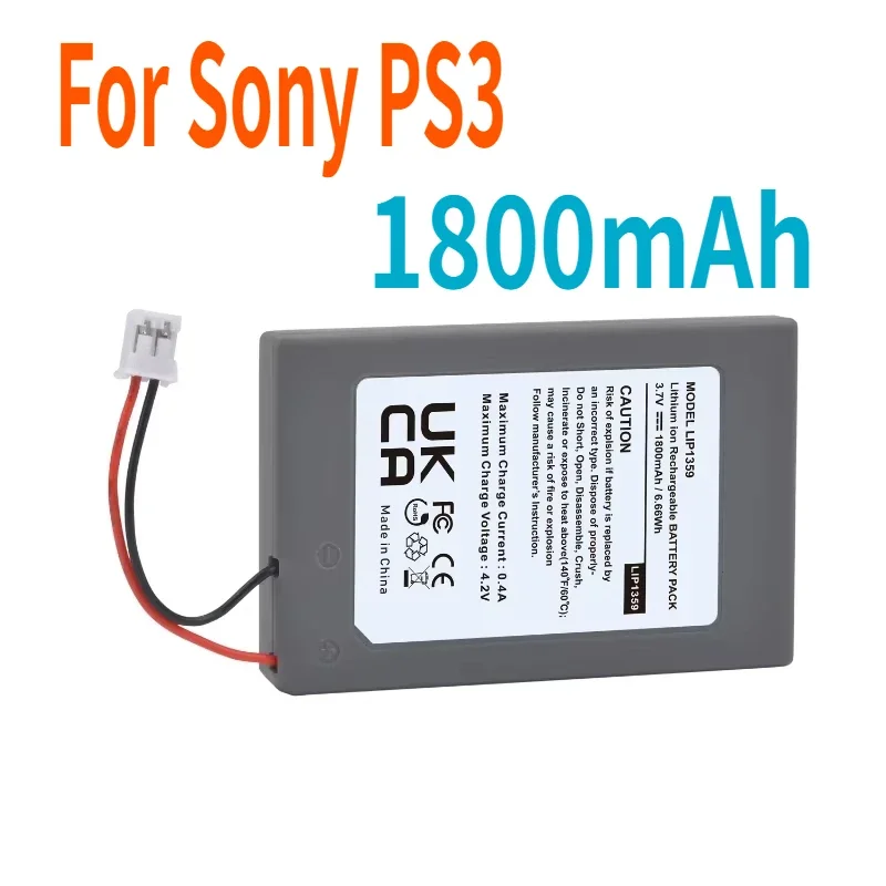 1800mAh PS3 Controller Battery LIP1359 Replacement Battery for Sony Playstation 3 Dualshock 3 CECHZC2E CECHZC2U Controller&USB
1800mAh PS3 Controller Battery LIP1359 Replacement Battery for Sony Playstation 3 Dualshock 3 CECHZC2E CECHZC2U Controller&USB