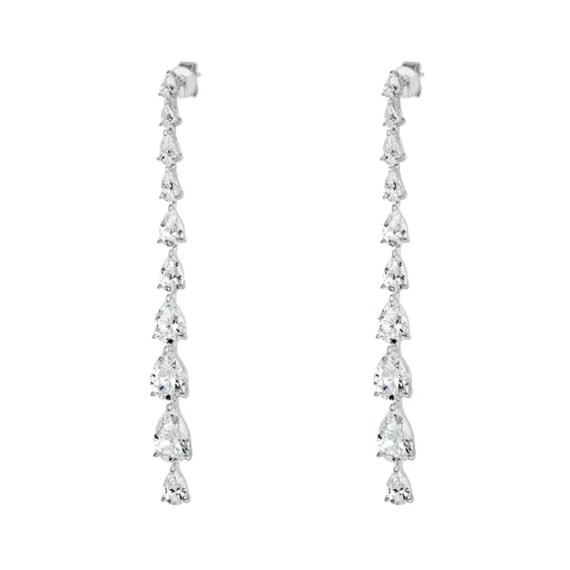 BELLUX 925 Silver Synthetic Zircon White Water Drop Full Diamond Long Style Tassel Fashion Sparkling Earrings
BELLUX 925 Silver Synthetic Zircon White Water Drop Full Diamond Long Style Tassel Fashion Sparkling Earrings