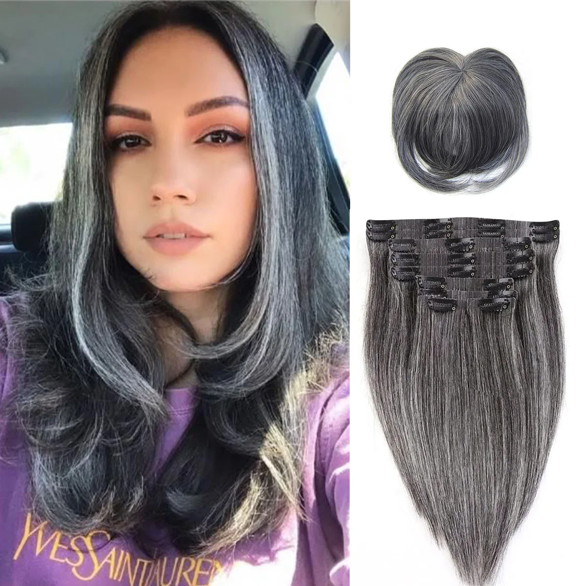 24inch Clip In Hair Extensions Long Straight 10pcs/set Clip In Hairpieces Silver Gray Clip On Hair For Women
24inch Clip In Hair Extensions Long Straight 10pcs/set Clip In Hairpieces Silver Gray Clip On Hair For Women