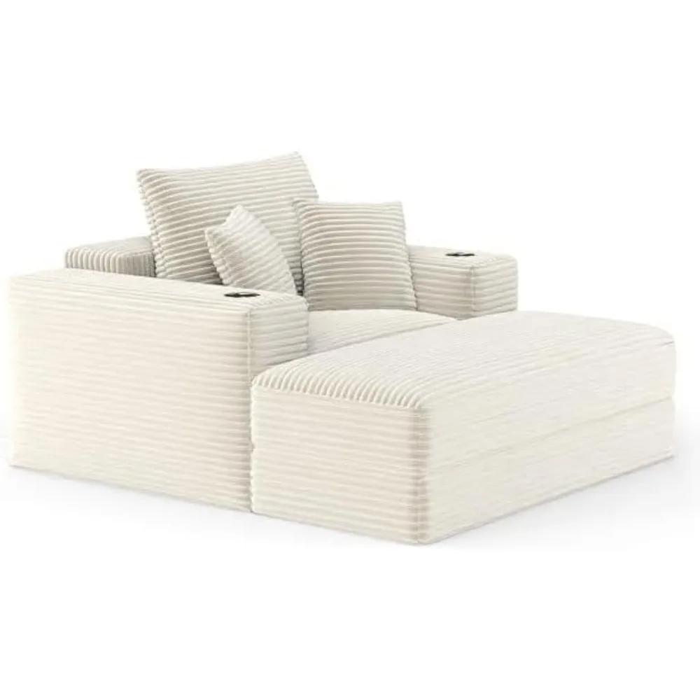 Living&Giving 52.4" Single Sofa Lounge Sofa Chair Indoor, Modern Corduroy Sleeper Sofa Cloud Couch, Comfy Single Seat Floor
Living&Giving 52.4" Single Sofa Lounge Sofa Chair Indoor, Modern Corduroy Sleeper Sofa Cloud Couch, Comfy Single Seat Floor