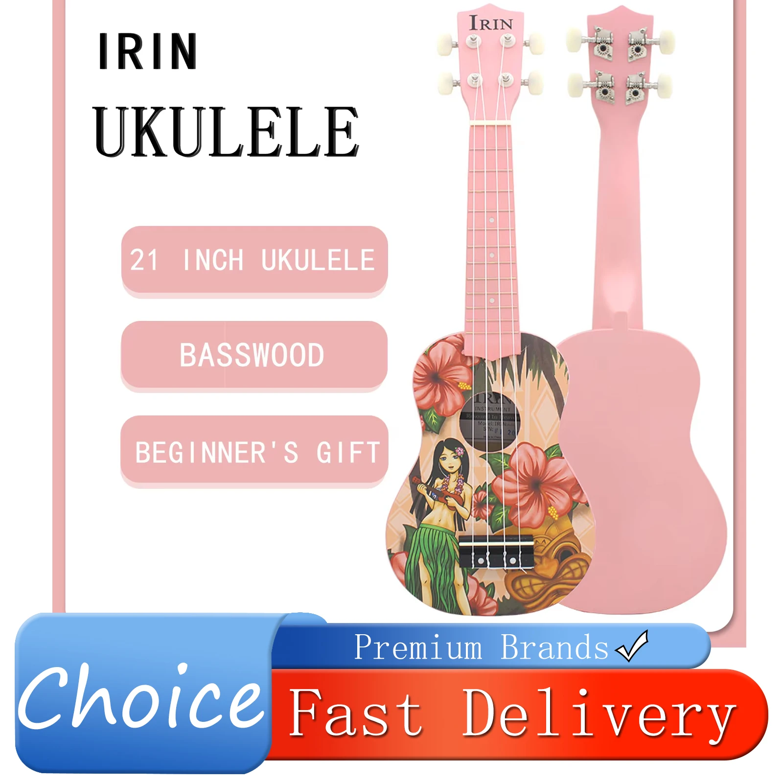 IRIN 21 Inch Ukulele 4 Strings Guitar Hawaiian Girl Mini Guitarra Basswood Ukulele Stringed Musical Instrument Beginner Gifts
IRIN 21 Inch Ukulele 4 Strings Guitar Hawaiian Girl Mini Guitarra Basswood Ukulele Stringed Musical Instrument Beginner Gifts