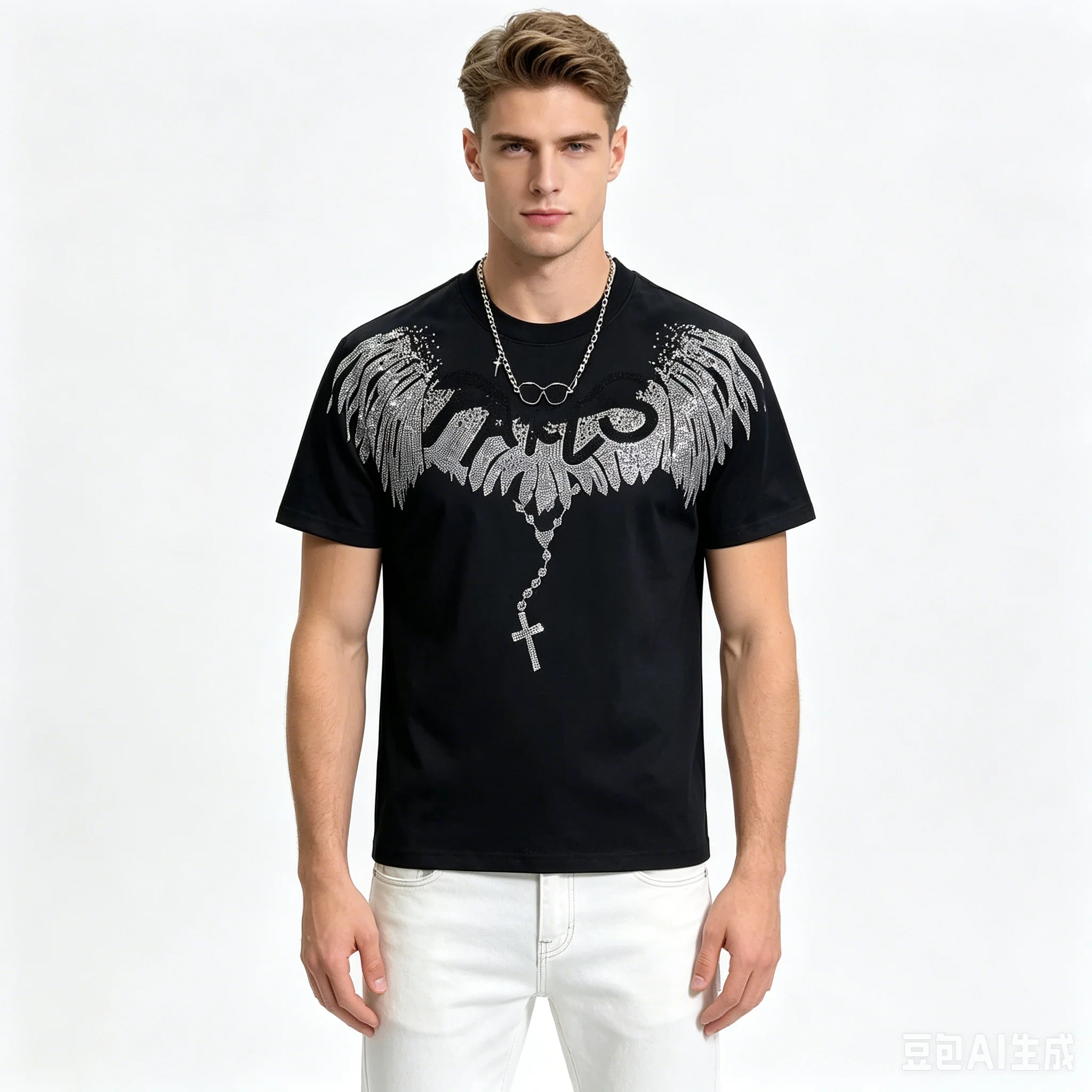 Trendy Men Round Neck T-Shirt Sparkling Wing Rhinestone Cotton Tees High Street Couple Casual Loose Tops Luxury Male Clothing
Trendy Men Round Neck T-Shirt Sparkling Wing Rhinestone Cotton Tees High Street Couple Casual Loose Tops Luxury Male Clothing