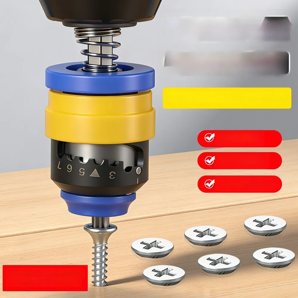 7 Adjustable Depth Bit Clutch With Anti-Slip Grip Strong Magnetic Limit Clutch For Manual/electric Screwdrivers Electric Drill
7 Adjustable Depth Bit Clutch With Anti-Slip Grip Strong Magnetic Limit Clutch For Manual/electric Screwdrivers Electric Drill 