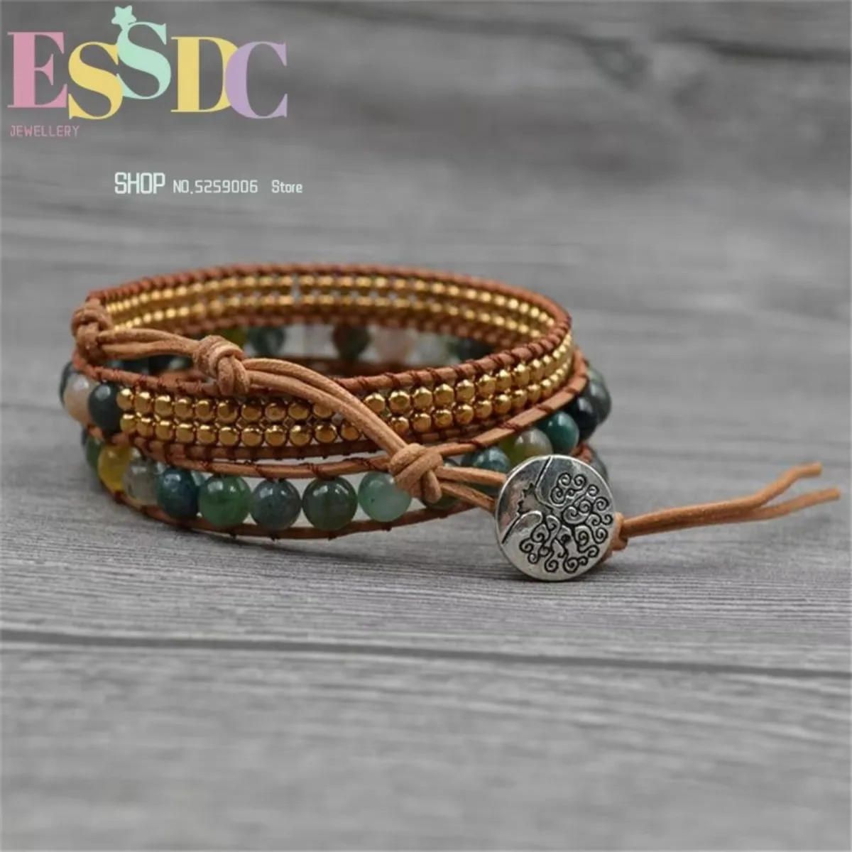 Fashion Women Multi-layer Indian Green Onyx Leather Copper Beads Wrap Bracelet Bohemia Yoga Life Tree Jewelry Dropship
Fashion Women Multi-layer Indian Green Onyx Leather Copper Beads Wrap Bracelet Bohemia Yoga Life Tree Jewelry Dropship