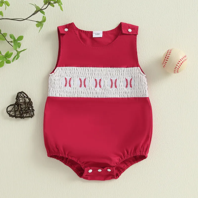 0 to 24 Months Baby Girl Sweet Bodysuit Summer Clothes Infant Sleeveless Round Neck Baseball Embroidery Jumpsuit
0 to 24 Months Baby Girl Sweet Bodysuit Summer Clothes Infant Sleeveless Round Neck Baseball Embroidery Jumpsuit