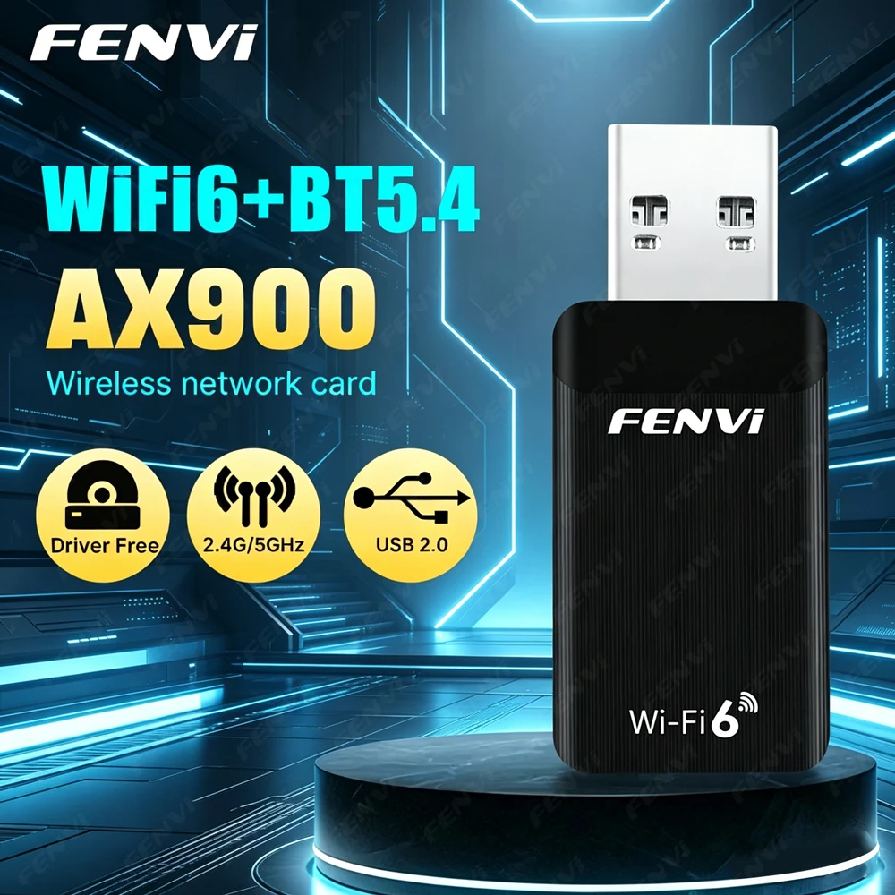 AX900 USB WiFi 6 Bluetooth5.4 2in1 Adapter Dual Band 2.4G/5GHz USB WiFi Dongle 900Mbps Network Wireless Wlan Receiver For Win 10
AX900 USB WiFi 6 Bluetooth5.4 2in1 Adapter Dual Band 2.4G/5GHz USB WiFi Dongle 900Mbps Network Wireless Wlan Receiver For Win 10