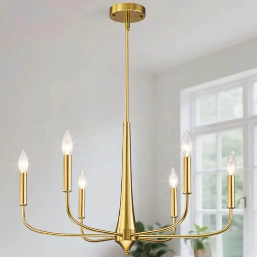 2" Brass Chandelier, 6-Light Farmhouse Chandeliers Light Fixture for Dining Room, Vintage Candle Pendant Light Fixtures for Bed
2" Brass Chandelier, 6-Light Farmhouse Chandeliers Light Fixture for Dining Room, Vintage Candle Pendant Light Fixtures for Bed