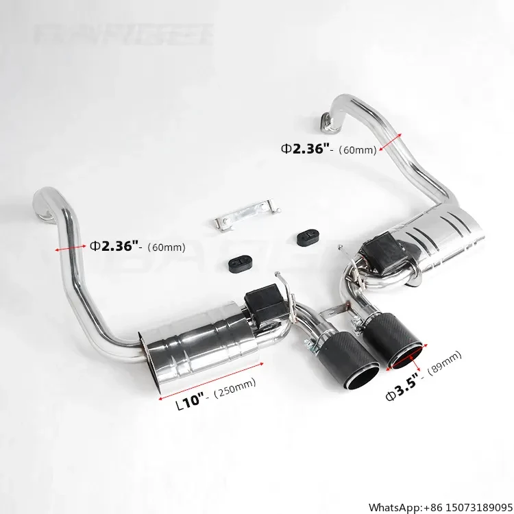2.36" SS304 Bargee Exhaust Pipes for BOXSTER/718/718S 2017~UP 2.0T/2.5T Dual Valvetronic EXHAUST CATBACK
2.36" SS304 Bargee Exhaust Pipes for BOXSTER/718/718S 2017~UP 2.0T/2.5T Dual Valvetronic EXHAUST CATBACK