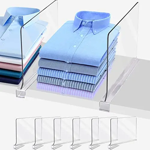 6pcs a Pack Clear PS Plastic Closets Shelf Closet Separator Factory Price clear Acrylic Shelf Divider for Closer
6pcs a Pack Clear PS Plastic Closets Shelf Closet Separator Factory Price clear Acrylic Shelf Divider for Closer