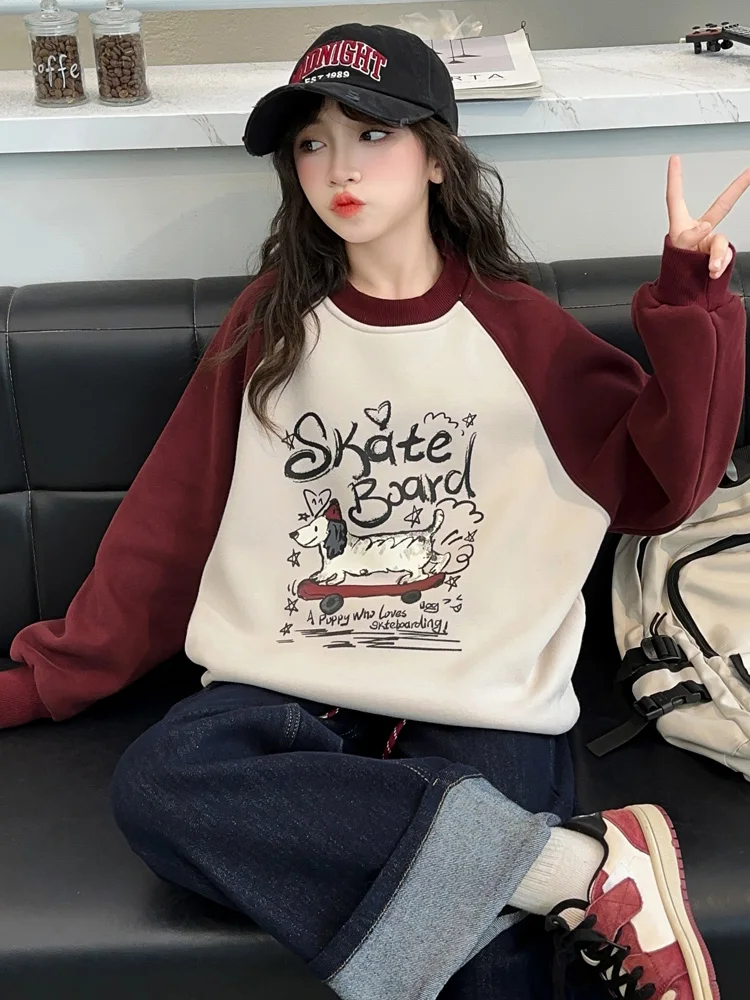 Thiened Fce Hoodie And Bot Set for Girls Autumn Winter Clothes Cartoon Print Long Sve round Ne Pullover Two-Pie...
Thiened Fce Hoodie And Bot Set for Girls Autumn Winter Clothes Cartoon Print Long Sve round Ne Pullover Two-Pie...
