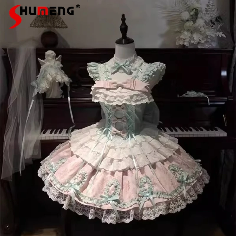 Original Lolita Swee Exquisite Dress JSK Summer New Girl's Slim Fit Birthday Party Dress Bow Lace Stitching Mini Dress Women
Original Lolita Swee Exquisite Dress JSK Summer New Girl's Slim Fit Birthday Party Dress Bow Lace Stitching Mini Dress Women