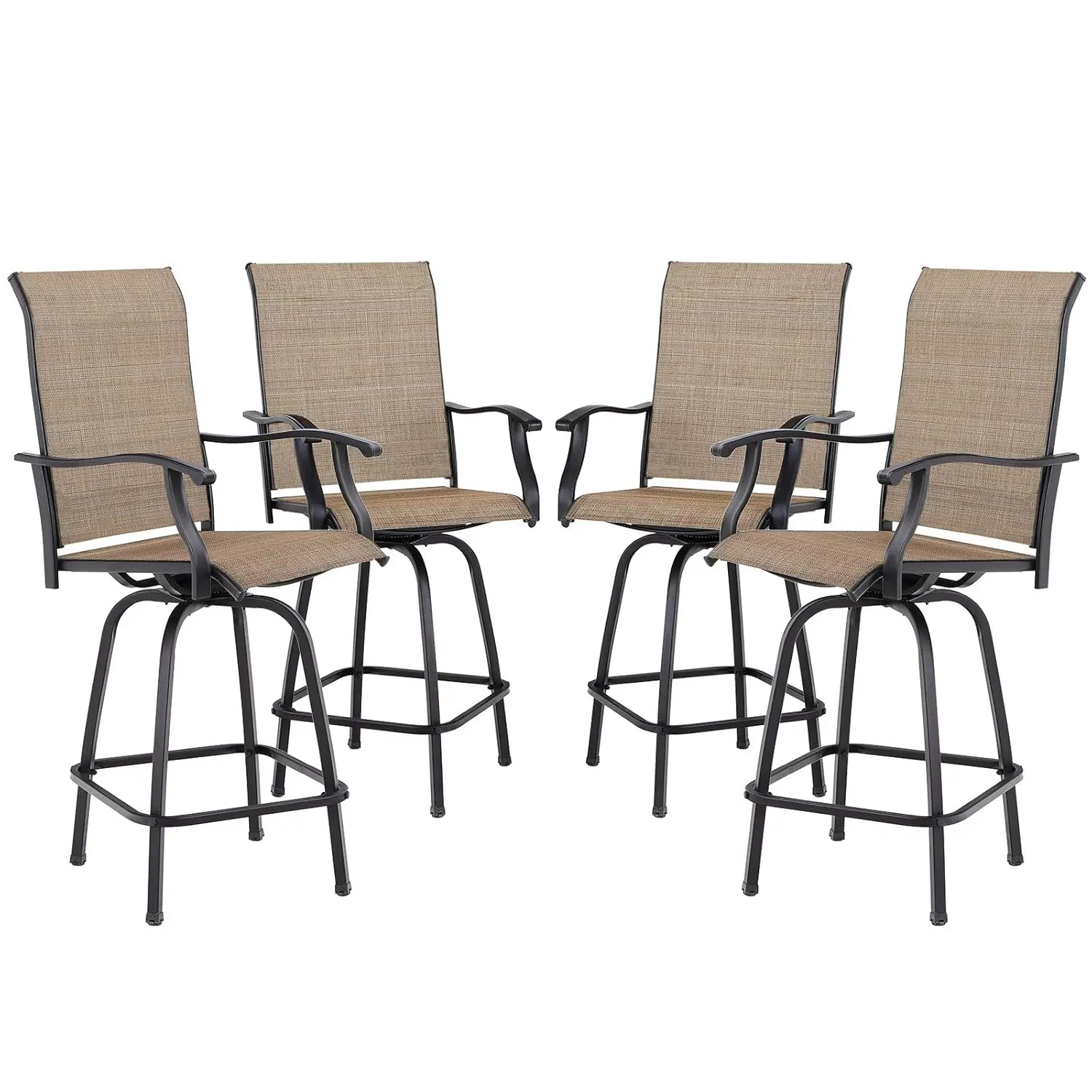 Outdoor Swivel Bar Stools Set 4pc High-Top Patio Chairs 300lbs Support, Customized
Outdoor Swivel Bar Stools Set 4pc High-Top Patio Chairs 300lbs Support, Customized