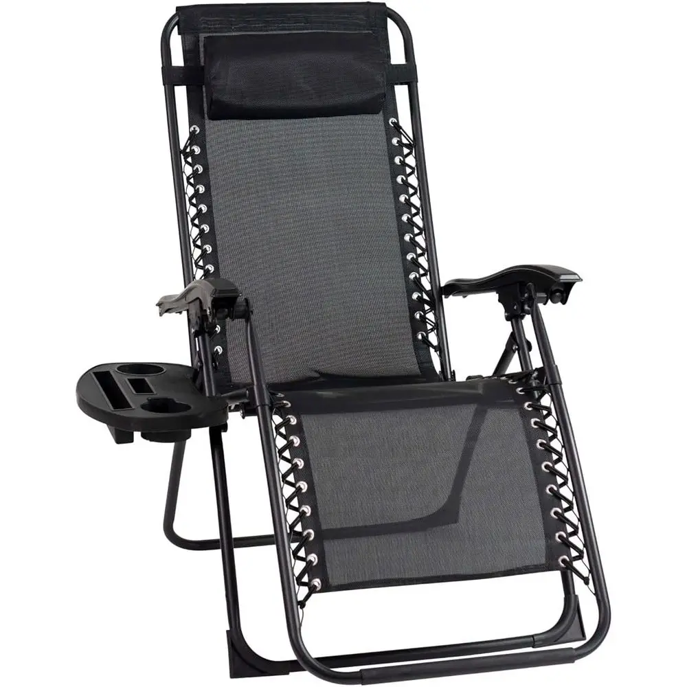 Extra-Large Zero Gravity Reclining Patio Chair with Leg Stabilizers and Large Cup Holder, Black
Extra-Large Zero Gravity Reclining Patio Chair with Leg Stabilizers and Large Cup Holder, Black