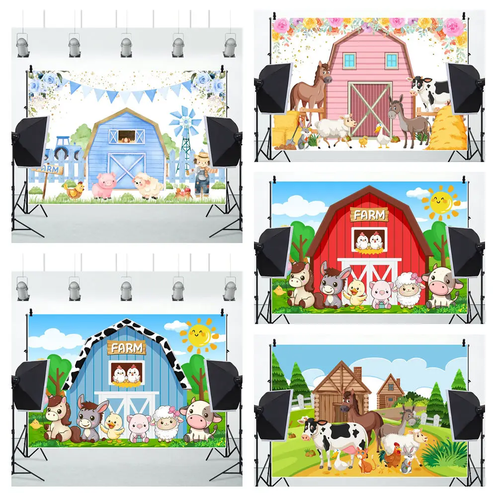 Cartoon Farm Background For Photography Cows Sheep Horses Pig Farm Animal Backdrop Children'S Birthday Decorations Photobooth
Cartoon Farm Background For Photography Cows Sheep Horses Pig Farm Animal Backdrop Children'S Birthday Decorations Photobooth