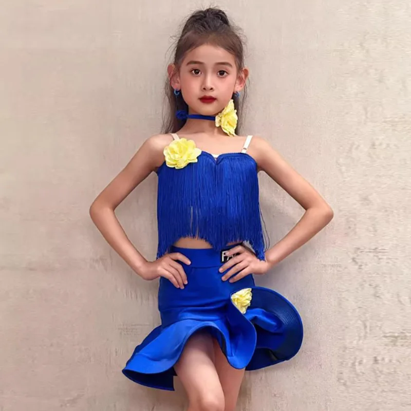 Kids Girls Spaghetti Strap Latin Dancewear Tassels Top and Fishbone Skirts Cowboy Samba Rumba Practice Competition Dance Costume
Kids Girls Spaghetti Strap Latin Dancewear Tassels Top and Fishbone Skirts Cowboy Samba Rumba Practice Competition Dance Costume