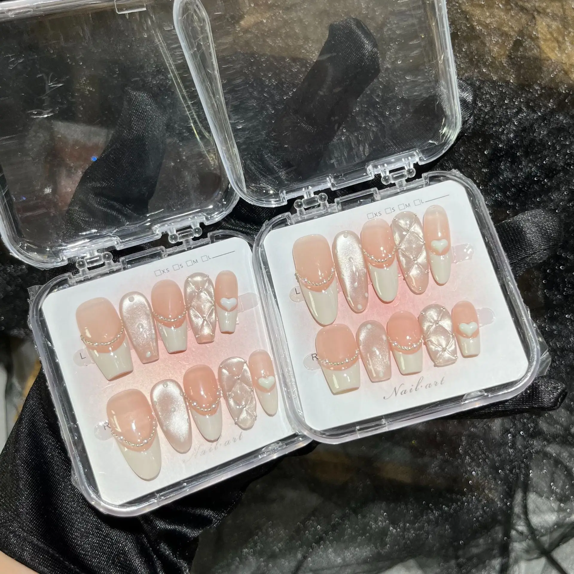 10pcs Handmade Nails Cream Puff Hand Painted Cat Eye Diamond Plaid Cream French Press-On Reusable Nail Pads For Girls and Gals
10pcs Handmade Nails Cream Puff Hand Painted Cat Eye Diamond Plaid Cream French Press-On Reusable Nail Pads For Girls and Gals