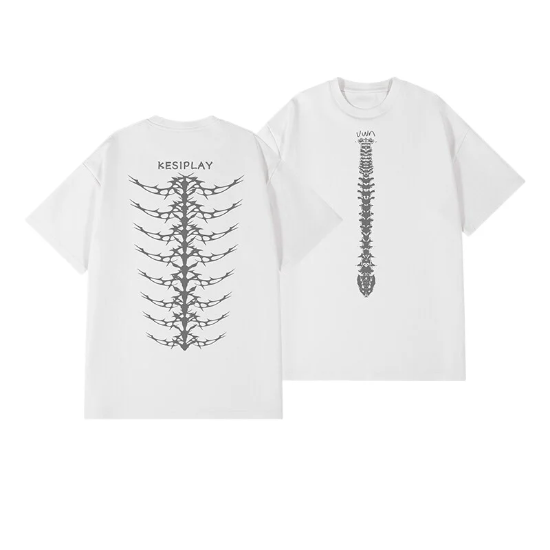 Street Style Basic Colour T-Shirt Men's Printed T-shirt Spine Pattern Round Neck Top Short Sleeve Trendy Couple Clothing
Street Style Basic Colour T-Shirt Men's Printed T-shirt Spine Pattern Round Neck Top Short Sleeve Trendy Couple Clothing