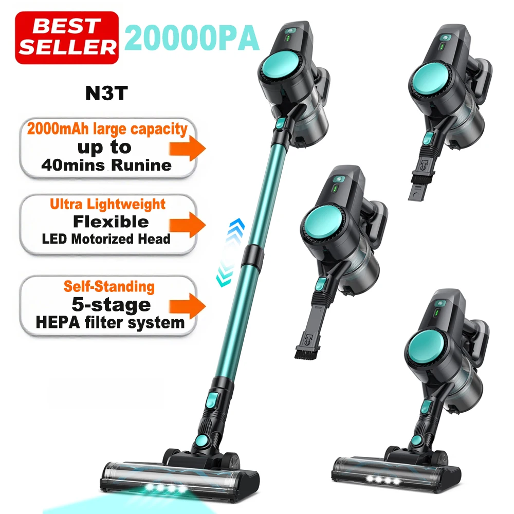 INSE N3T Cordless Vacuum Cleaner 20Kpa 6 in 1 Lightweight Stick Vacuum Up to 40mins Runtime for Home Carpet Pets Hair Hard Floor
INSE N3T Cordless Vacuum Cleaner 20Kpa 6 in 1 Lightweight Stick Vacuum Up to 40mins Runtime for Home Carpet Pets Hair Hard Floor